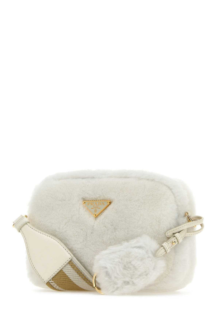 White shearling crossbody bag 2