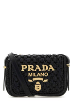 Black raffia crossbody bag 1