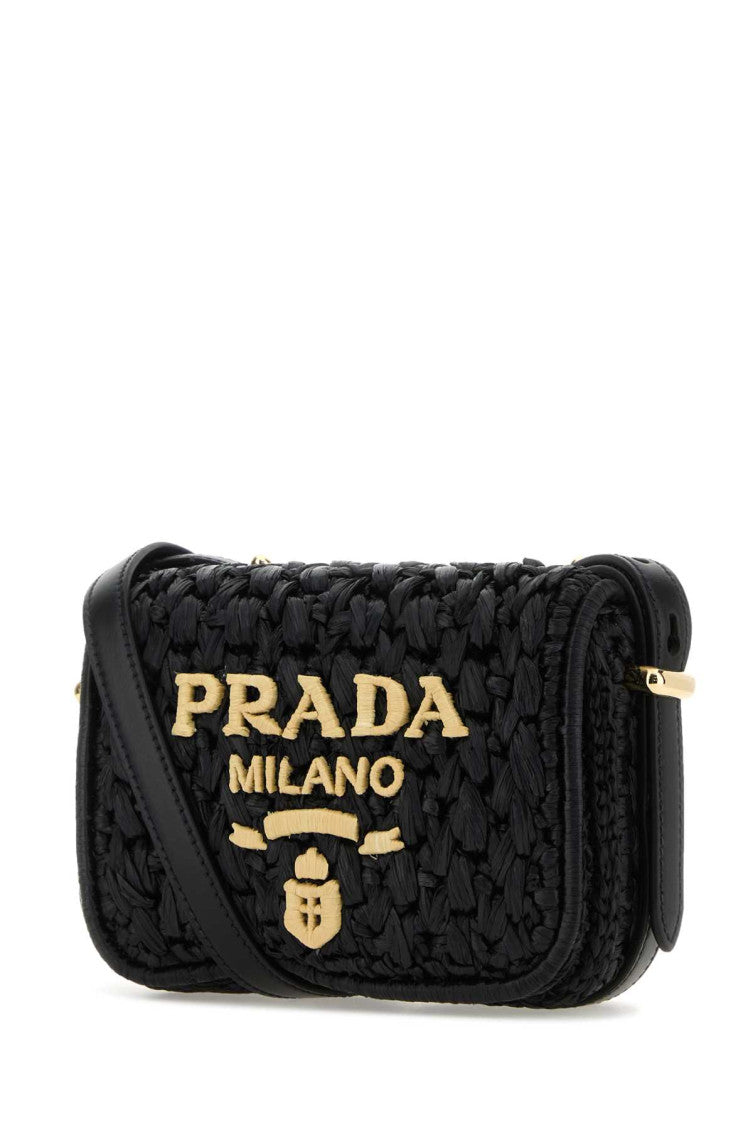 Black raffia crossbody bag 2