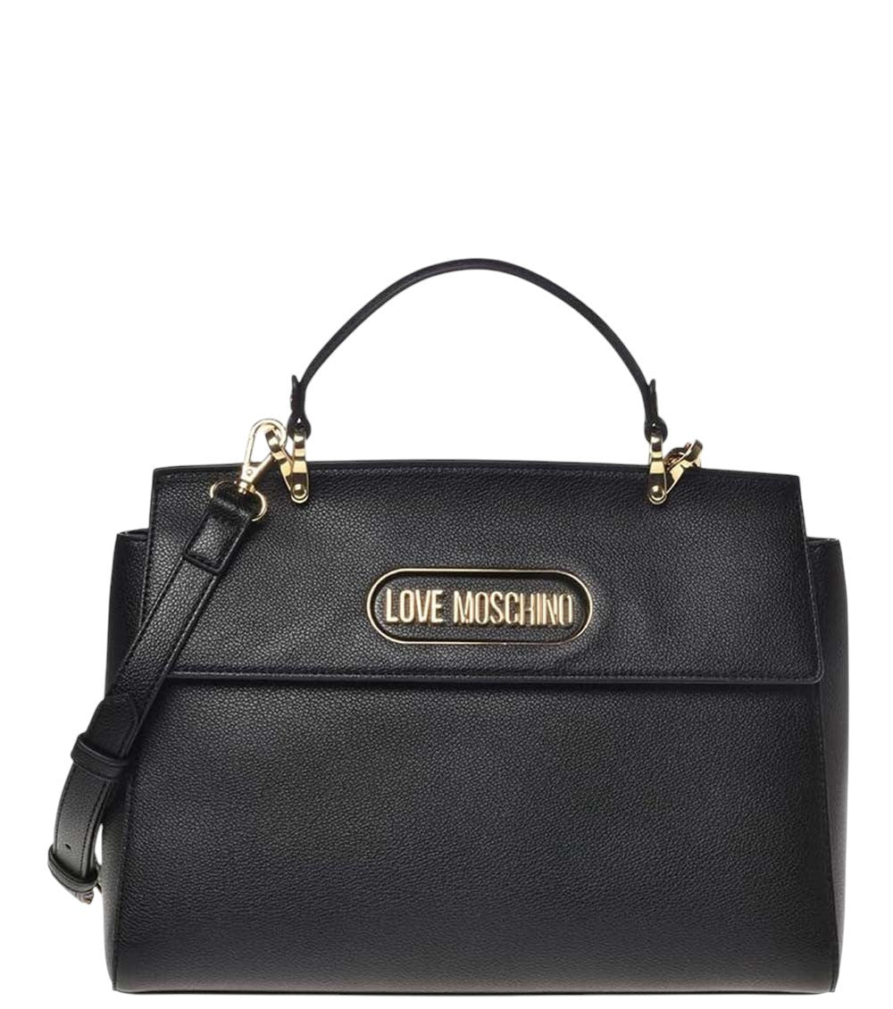 Black Logo Medium Satchel 1