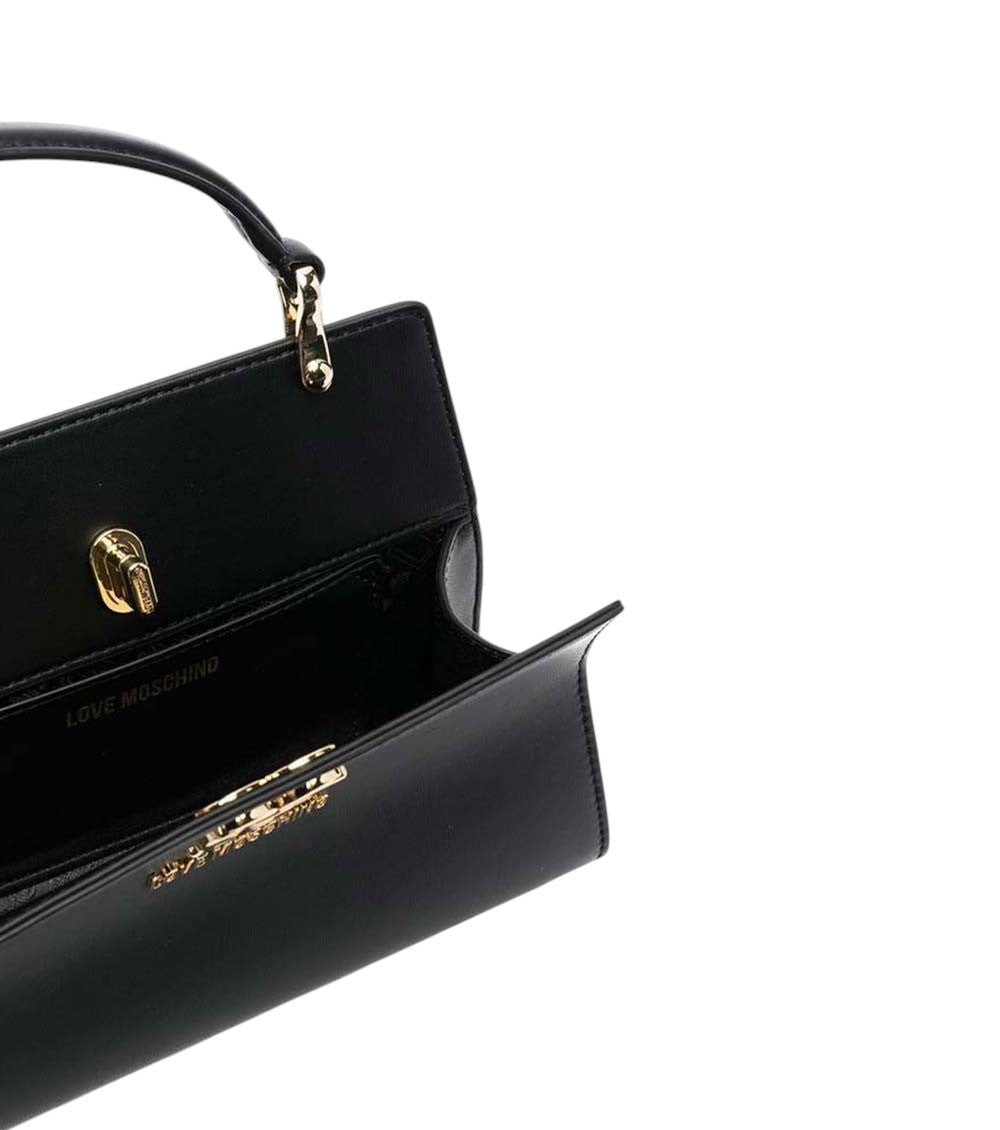Black Logo Plaque Mini Satchel 4