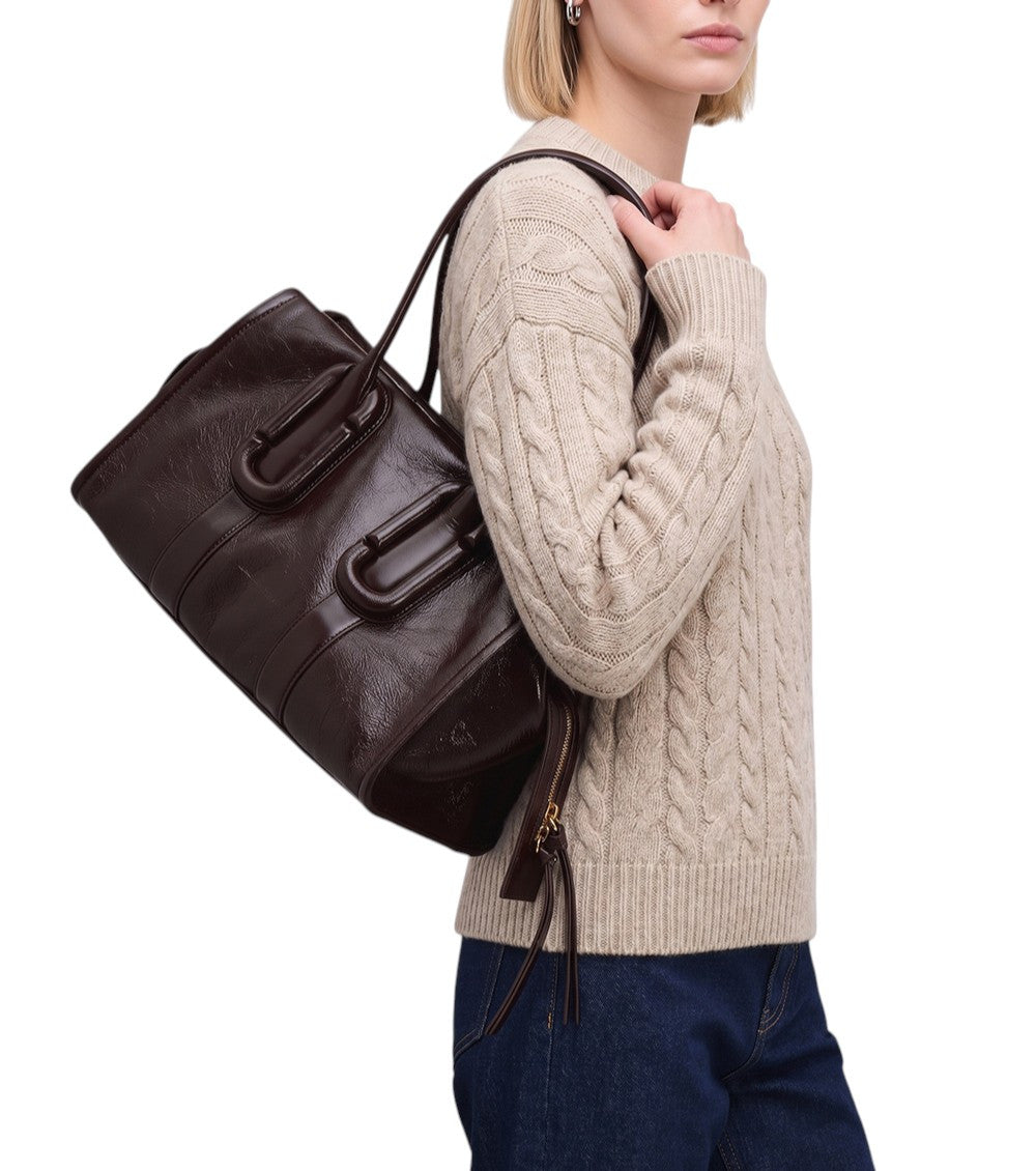 Dark Brown Babe City Large Tote 5
