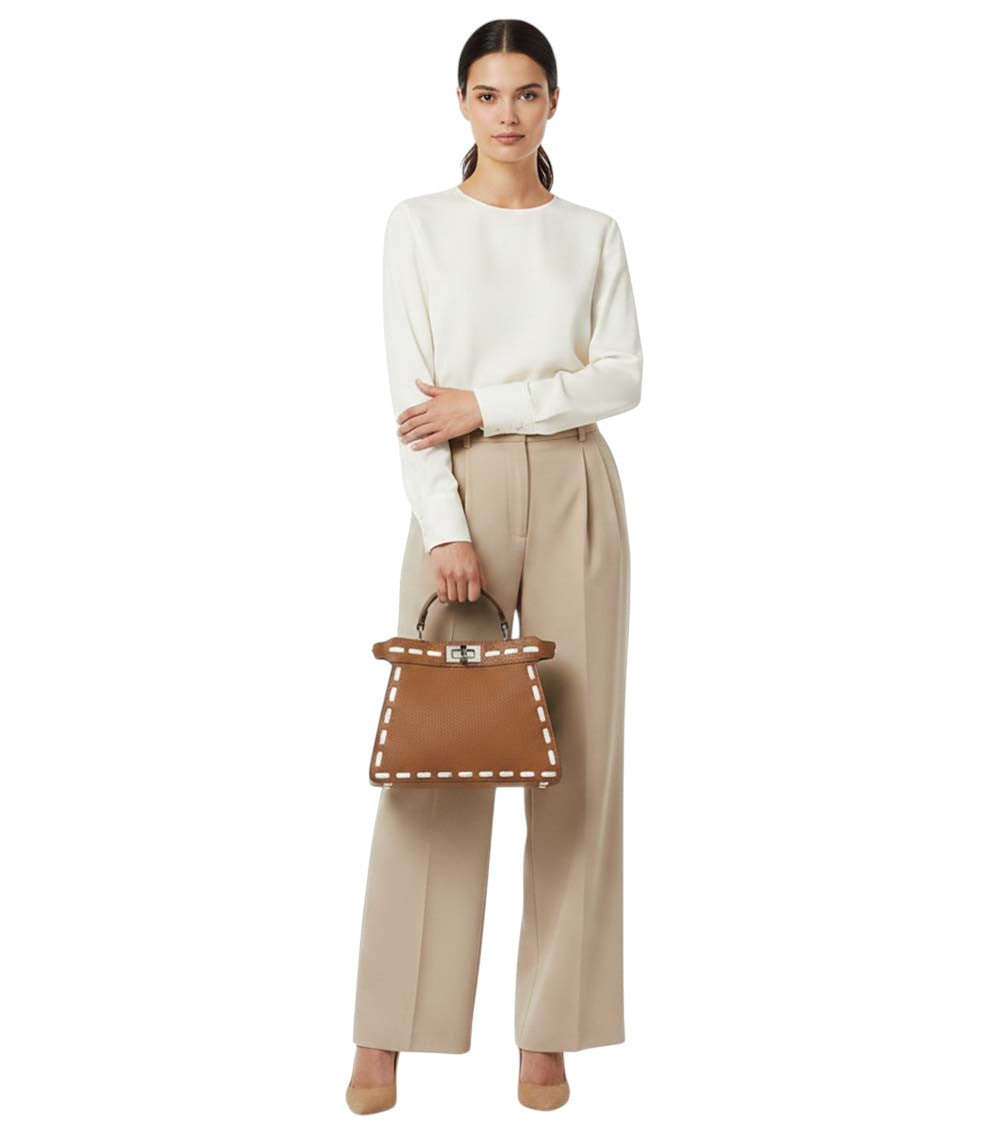 Brown Peekaboo ISeeU Small Satchel 6