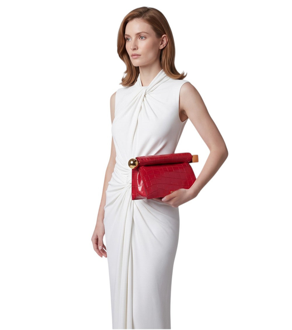 Red La Pochette Rond Clutch 5