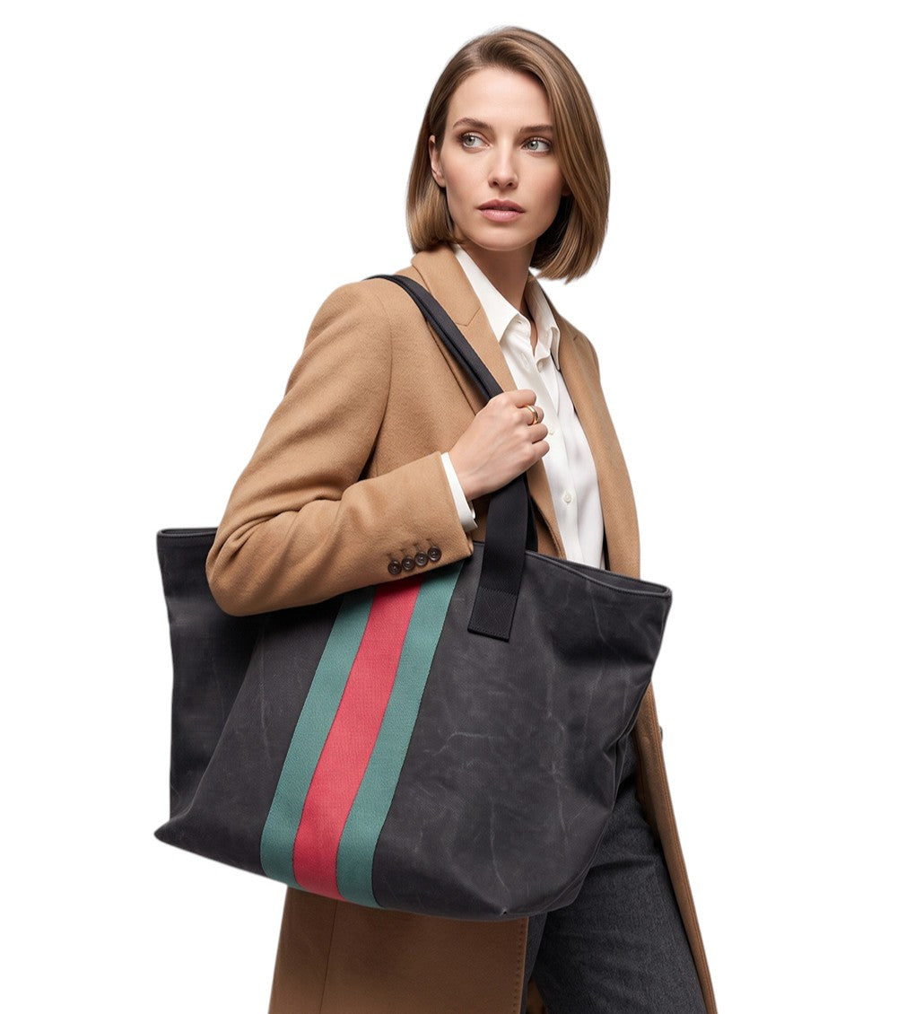 Black Positano Medium Tote 6