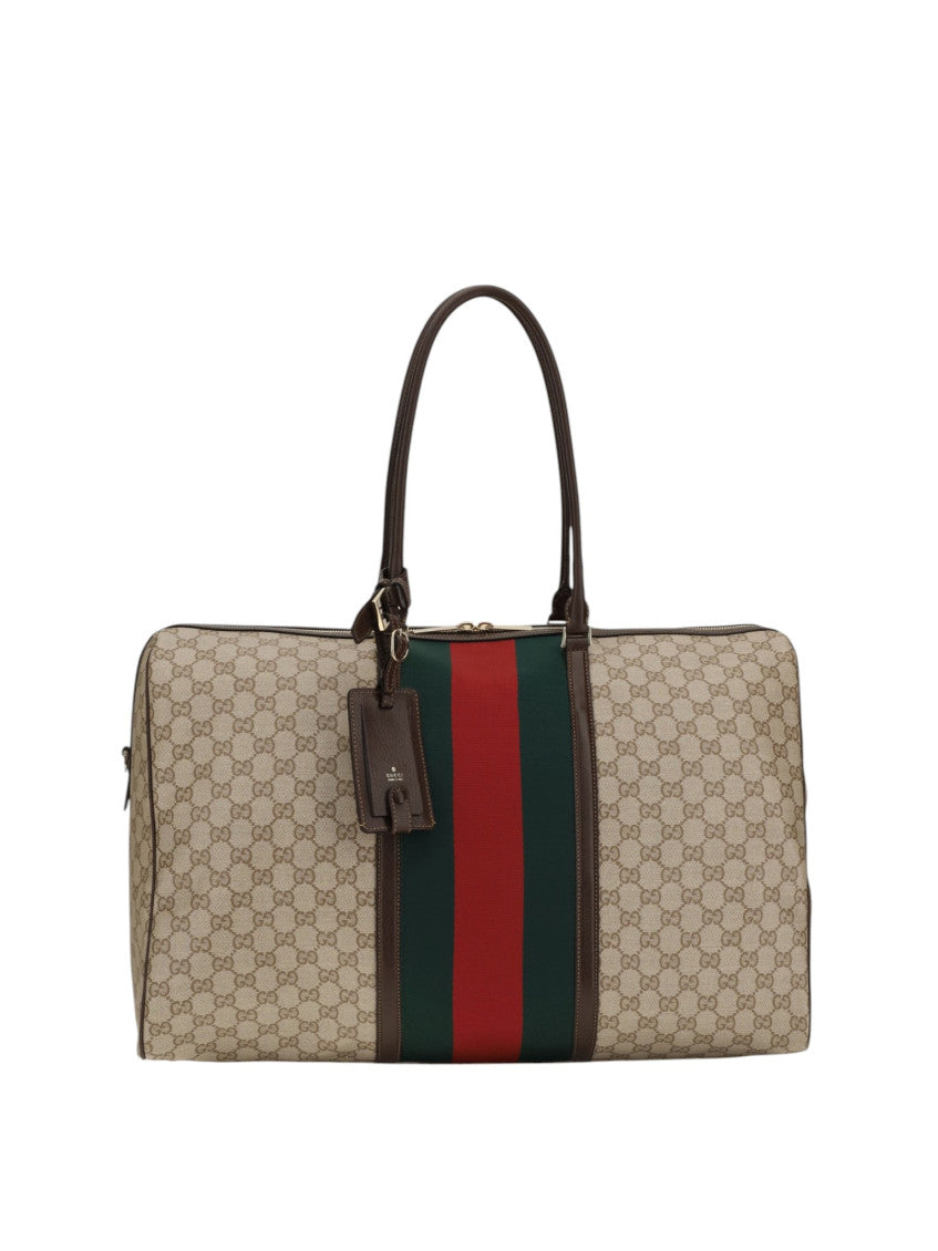 Beige GG Medium Duffle Bag 1