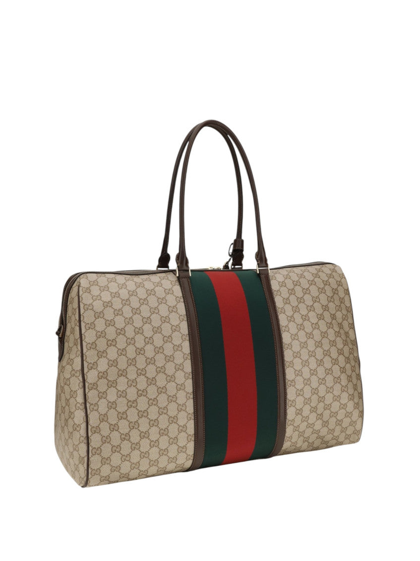 Beige GG Medium Duffle Bag 3