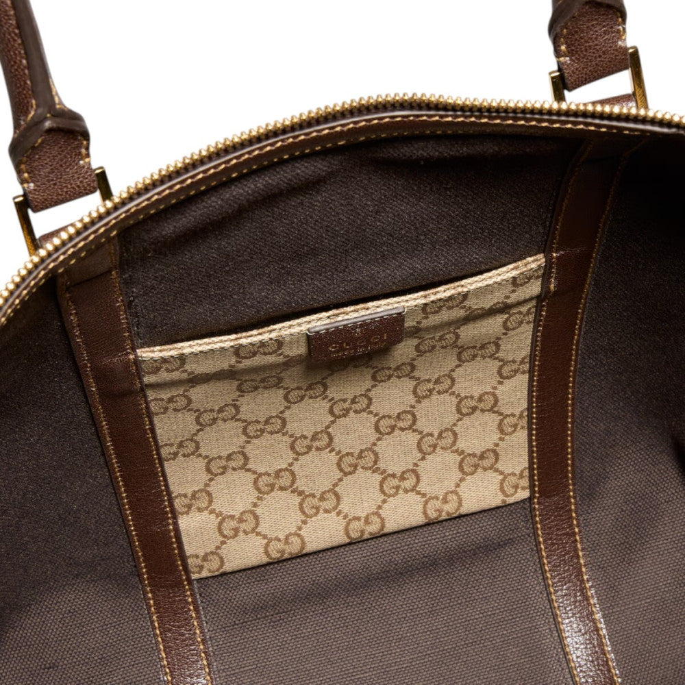 Beige GG Medium Duffle Bag 5