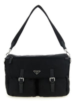 Black Logo Large Messenger Bag 1