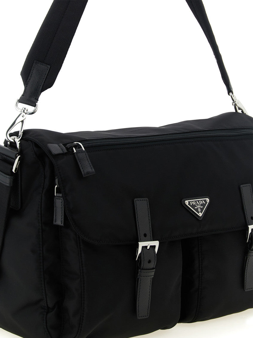 Black Logo Large Messenger Bag 3