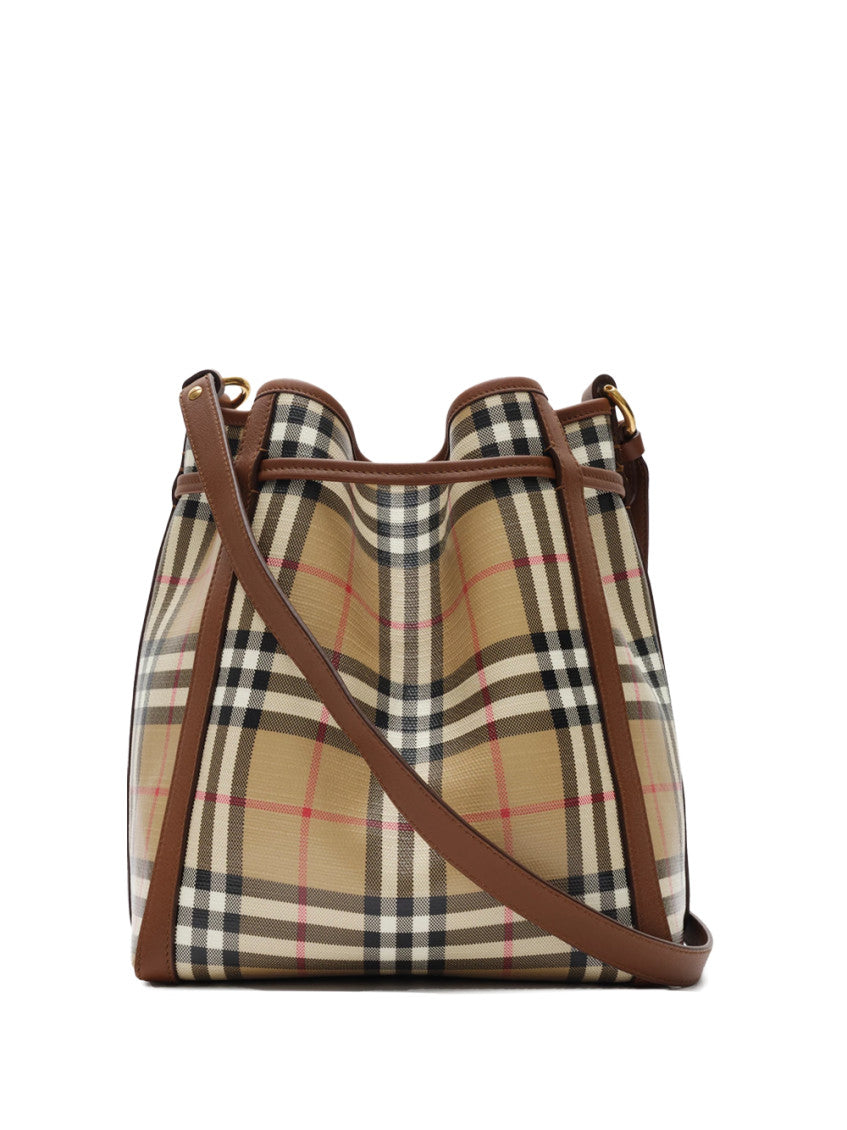 Beige Check Small Bucket Bag 2