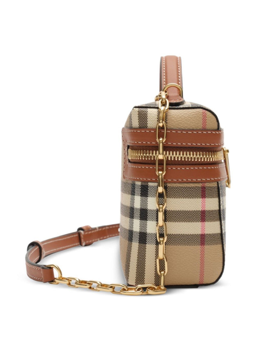 Beige Check Vanity Mini Crossbody Bag 4