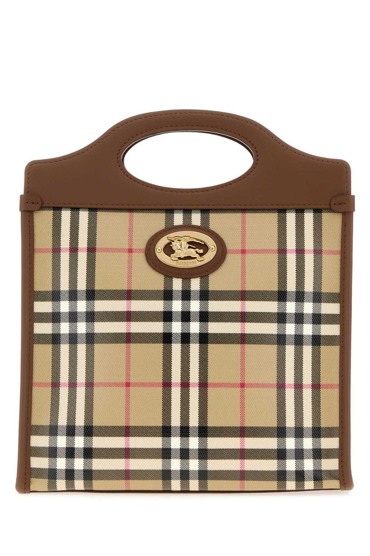 Beige Check Mini Tote 1