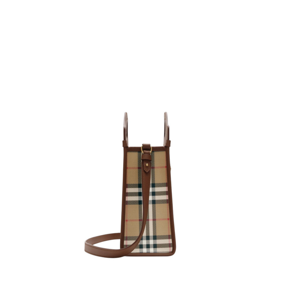 Beige Check Mini Tote 3