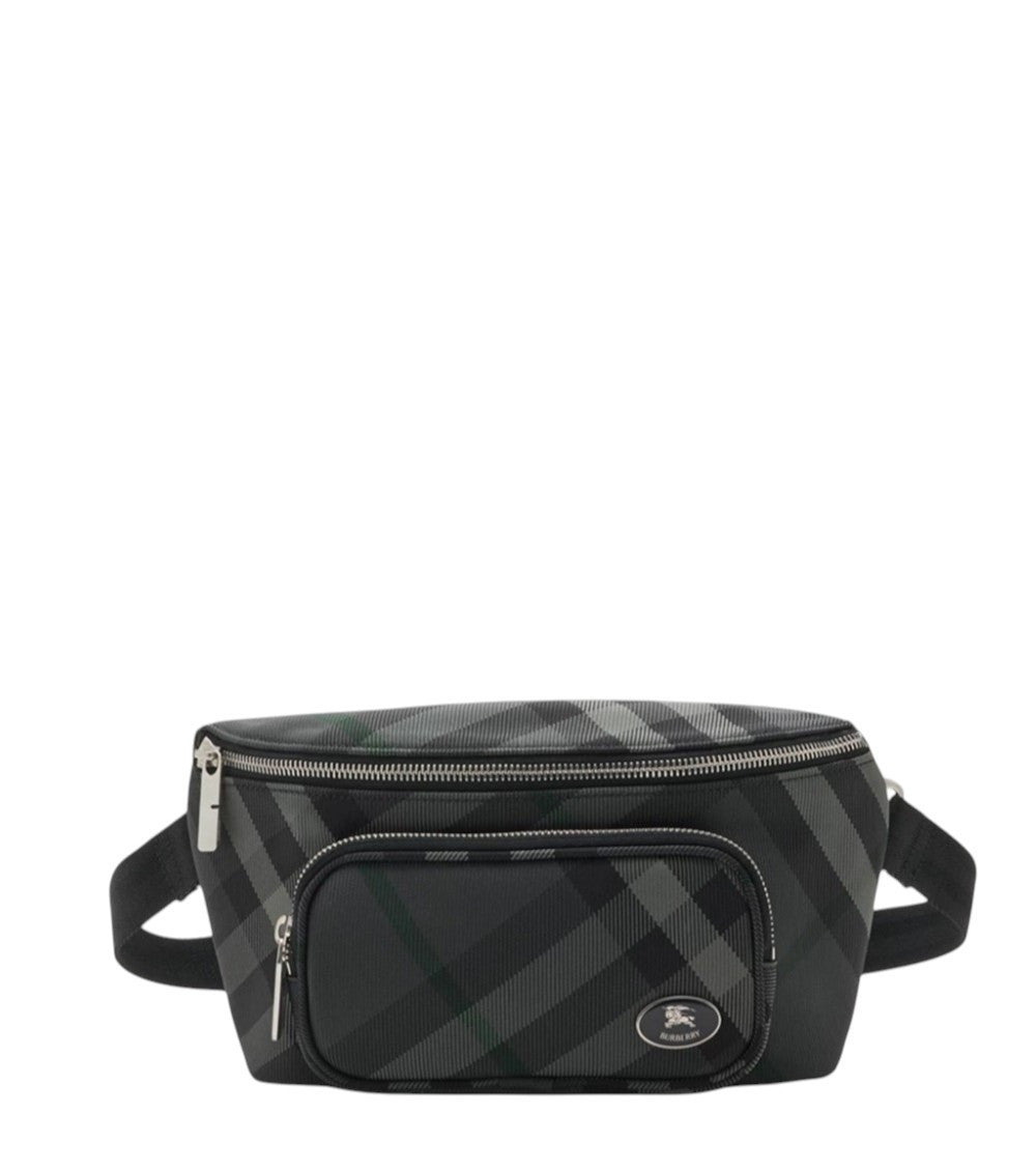 Dark Grey Grid Crossbody Bag 1