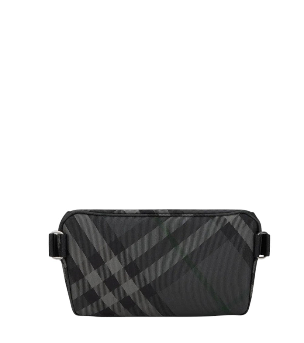 Dark Grey Grid Crossbody Bag 2