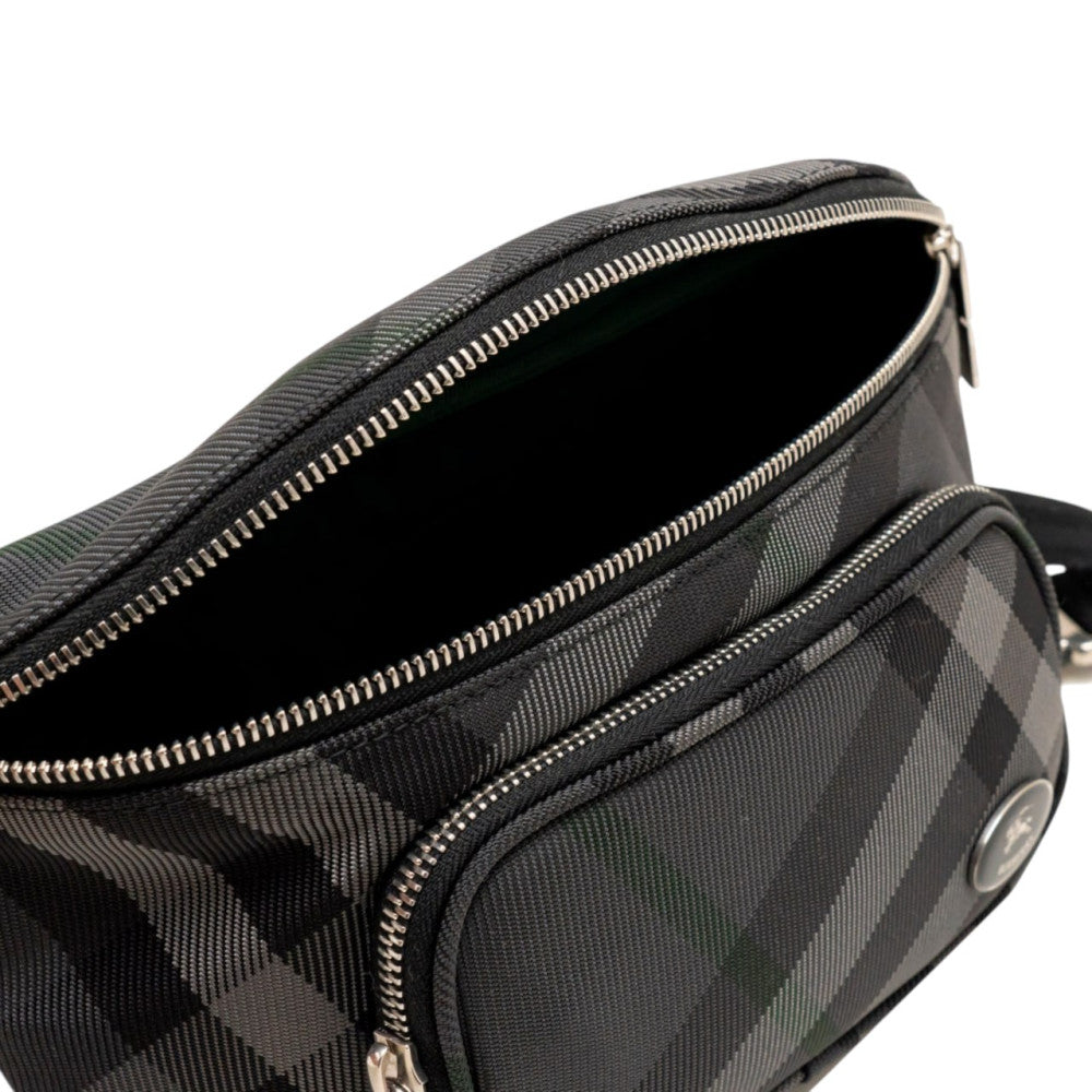 Dark Grey Grid Crossbody Bag 3