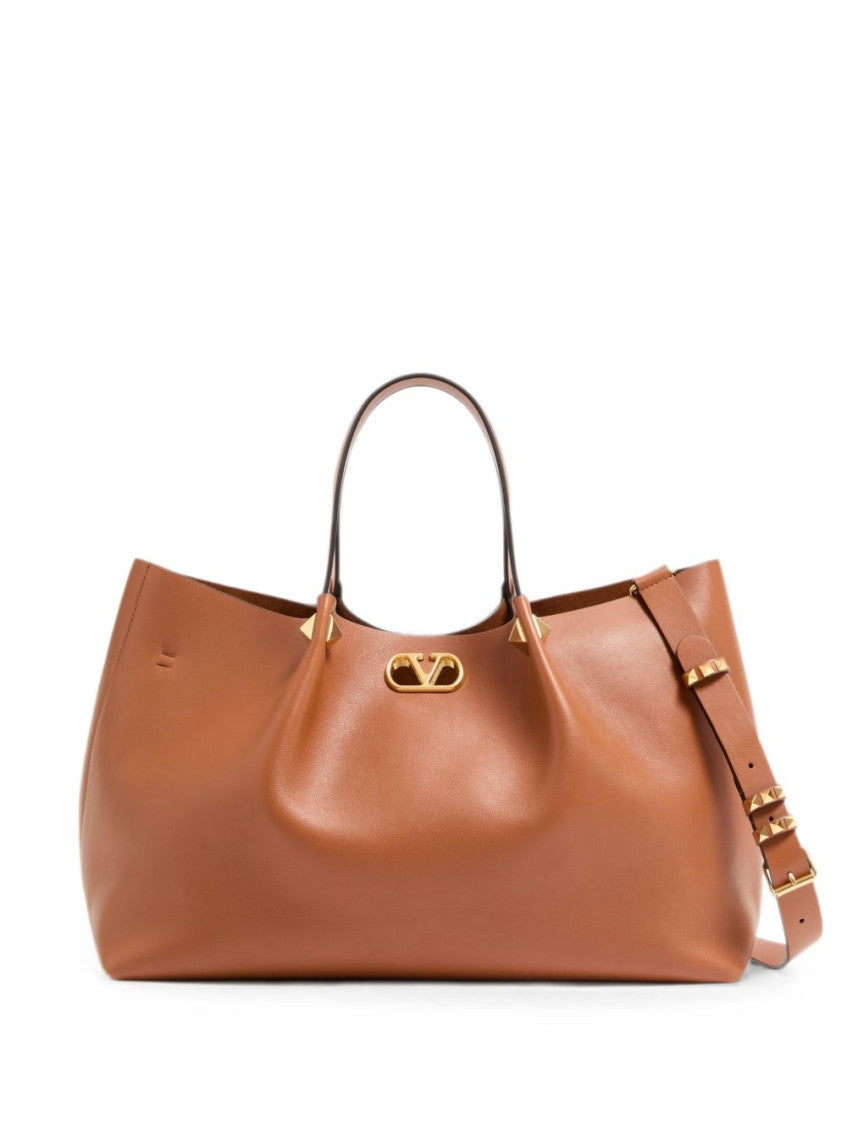 Brown VLogo Signature Large Tote 1