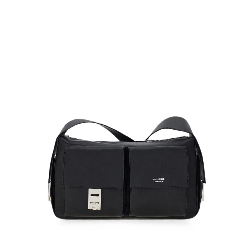 Black Utility Large Messenger Bag 1