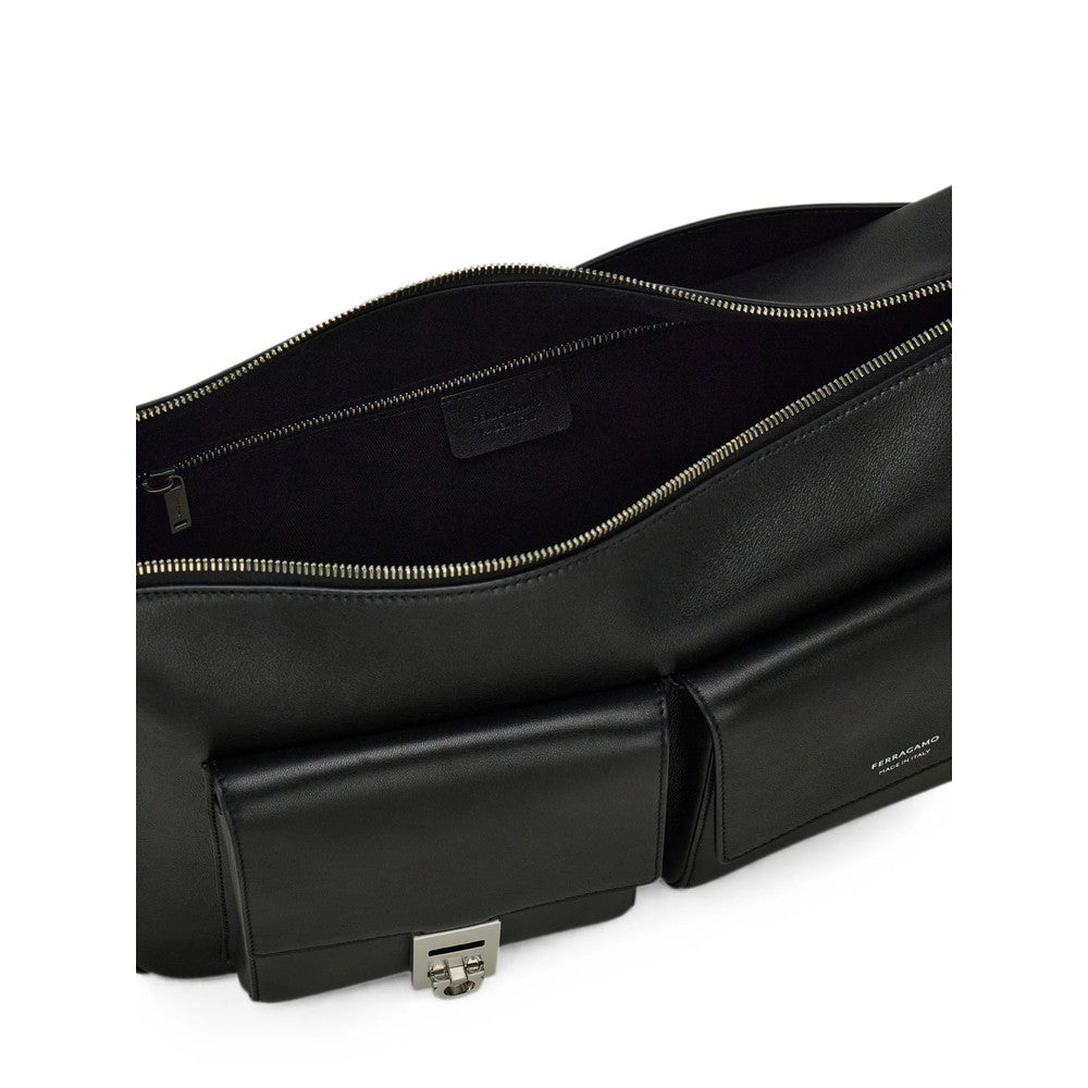 Black Utility Large Messenger Bag 3