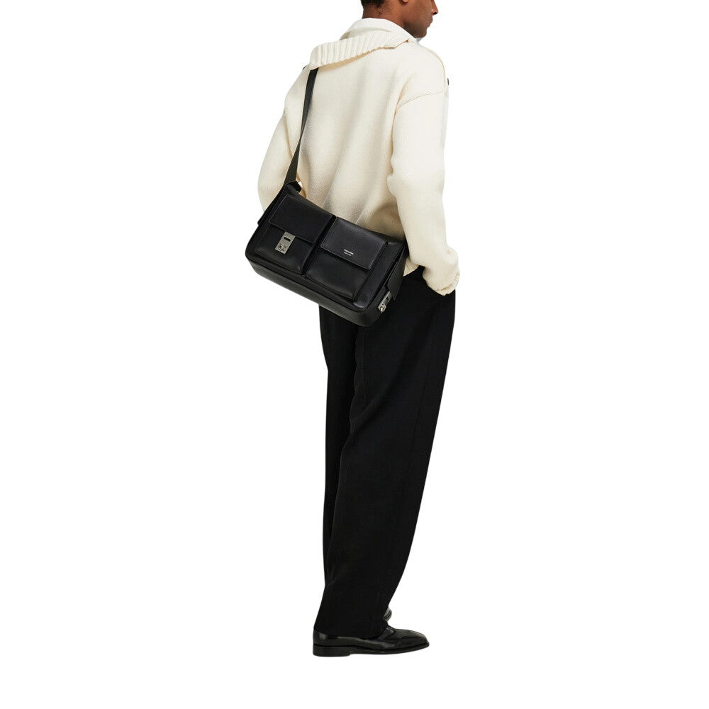Black Utility Large Messenger Bag 5