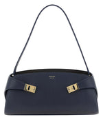 Navy Blue Hug East-West Large Shoulder Bag 1