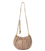 Beige Plisse Medium Shoulder Bag 1