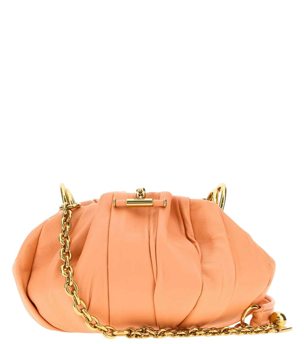 Orange Plissé Medium Shoulder Bag 2