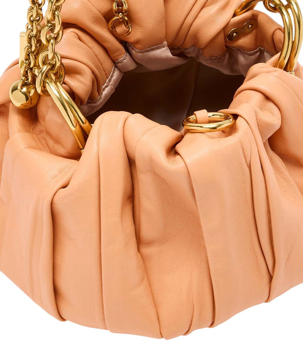 Orange Plissé Medium Shoulder Bag 3