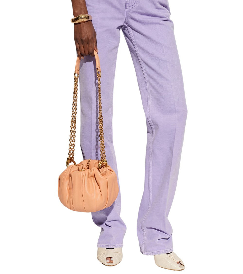 Orange Plissé Medium Shoulder Bag 4