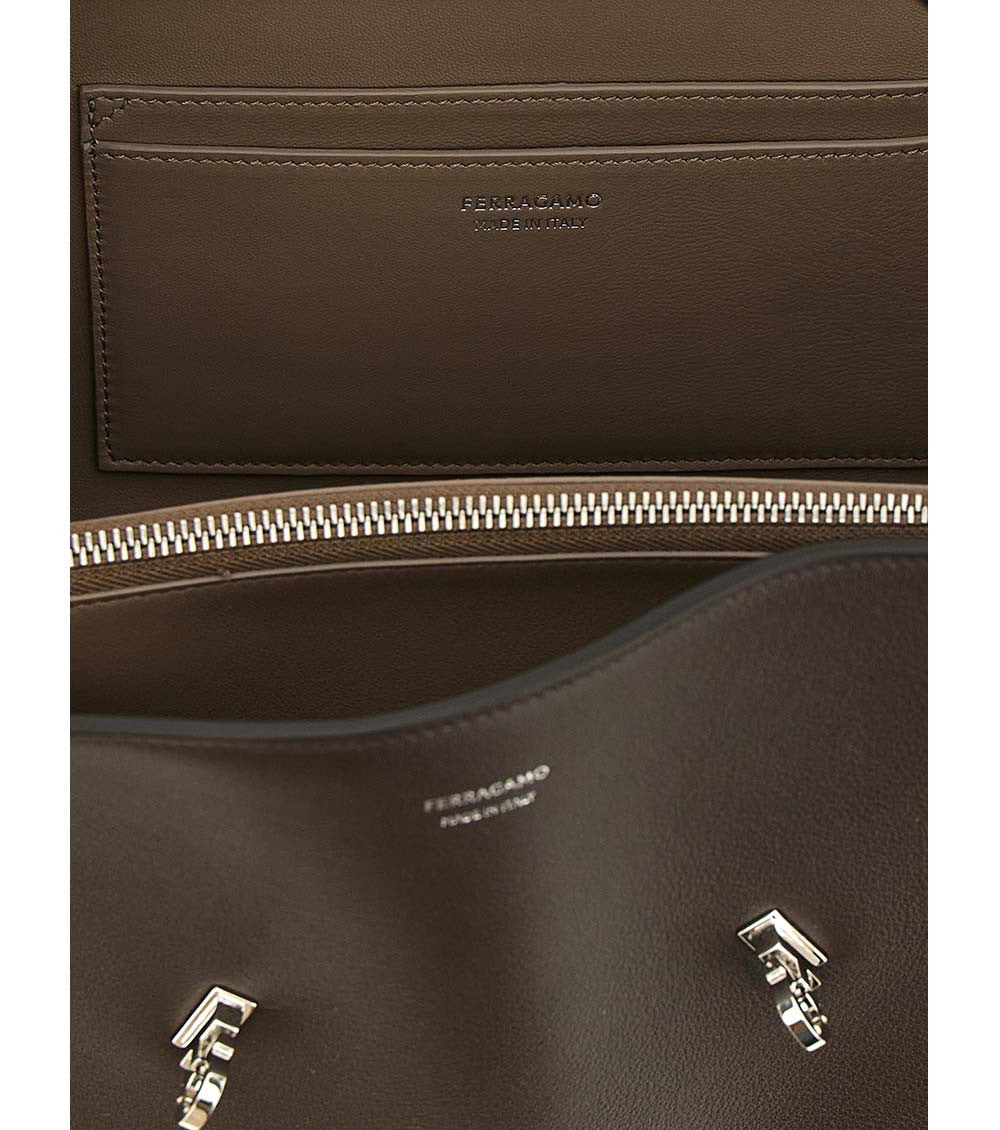 Brown Hug Soft Medium Shoulder Bag 3
