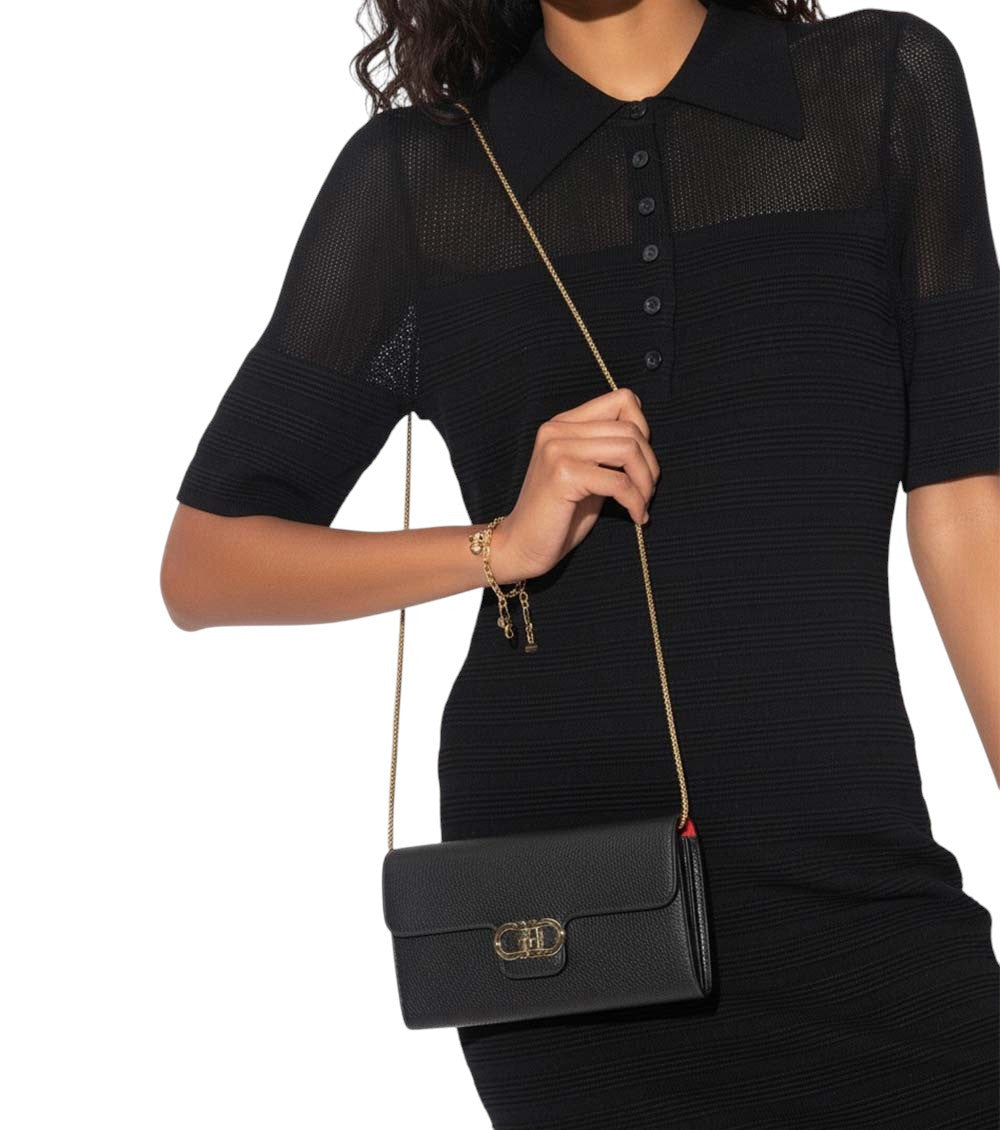 Black Gancini Logo Mini Crossbody Bag 5
