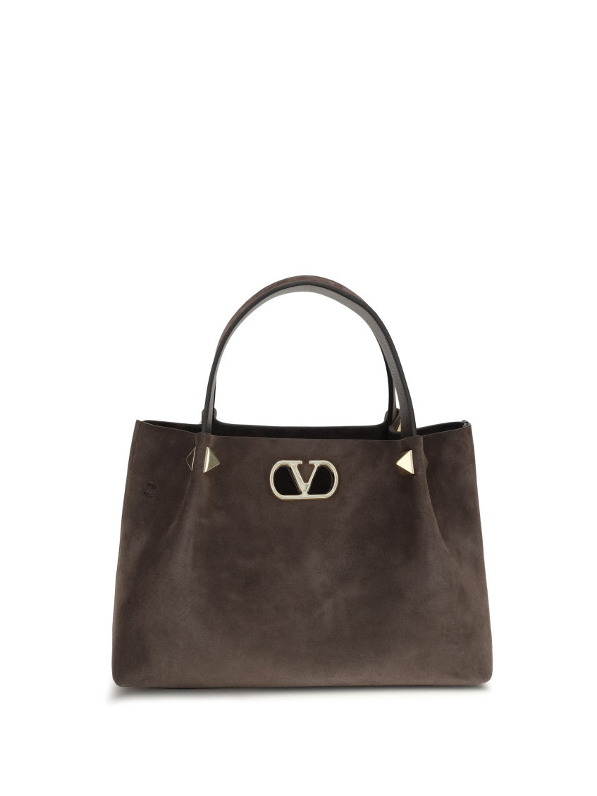 Dark Brown Soft Suede Small Tote 1