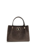 Dark Brown Soft Suede Small Tote 1