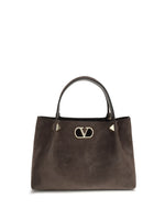 Dark Brown Soft Suede Small Tote 1
