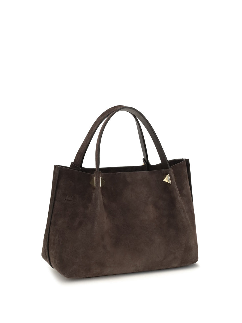 Dark Brown Soft Suede Small Tote 3