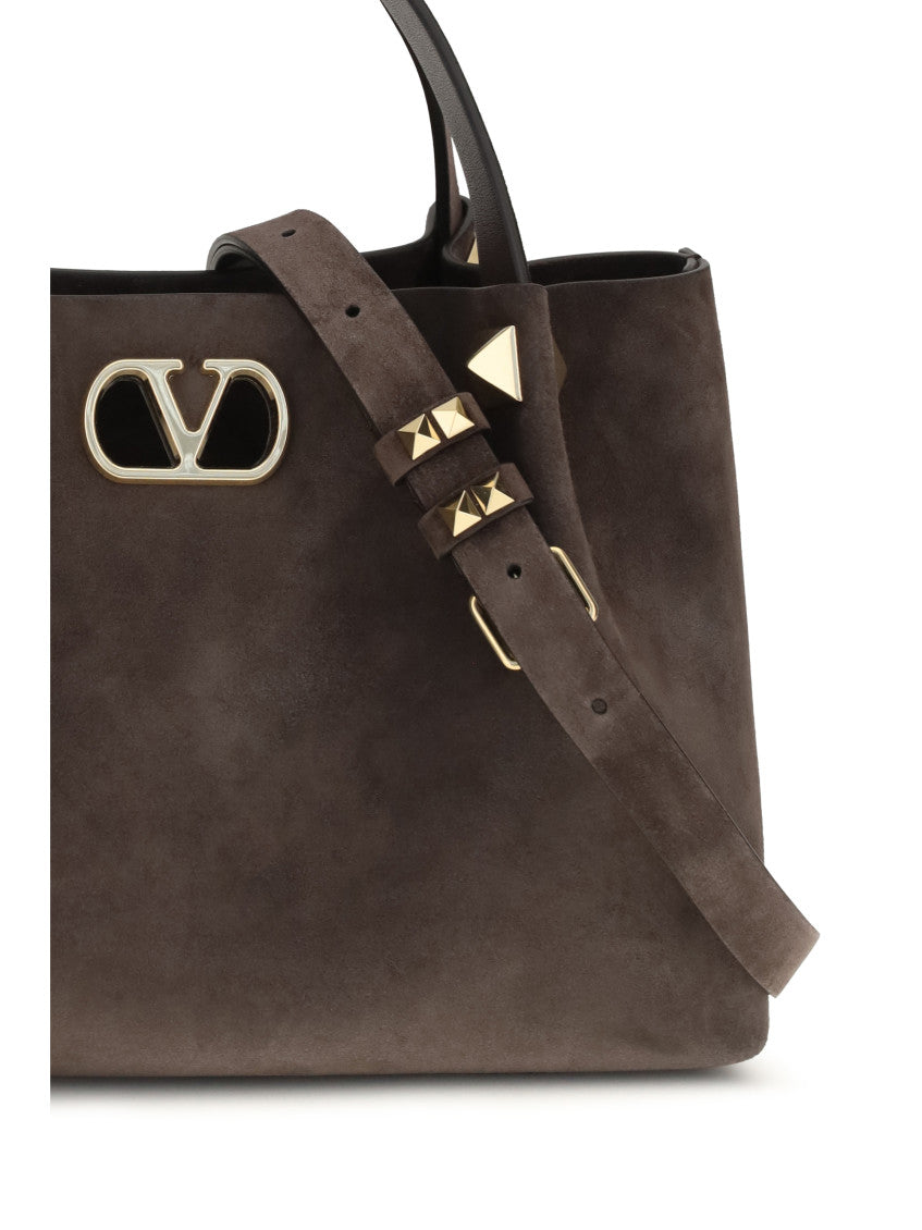 Dark Brown Soft Suede Small Tote 5