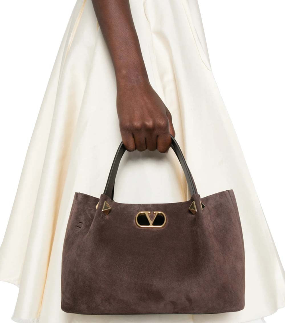 Dark Brown Soft Suede Small Tote 6