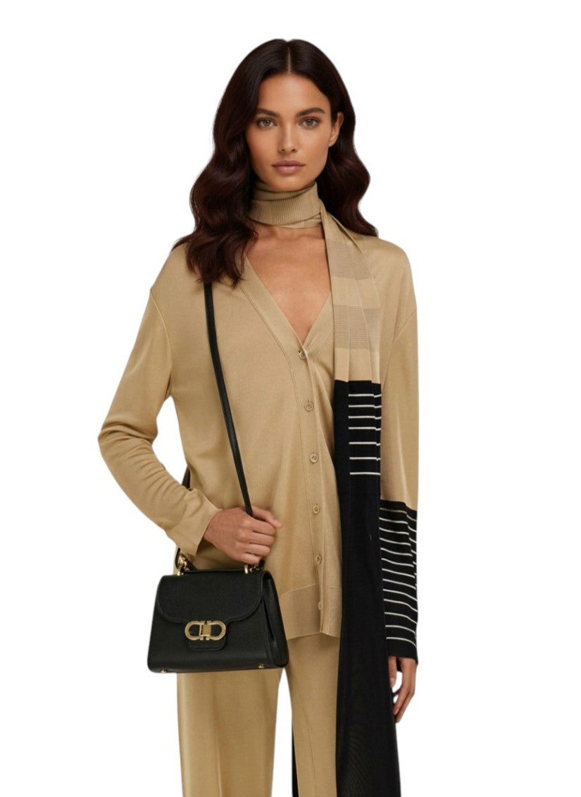Black Double Gancini XS Satchel 5