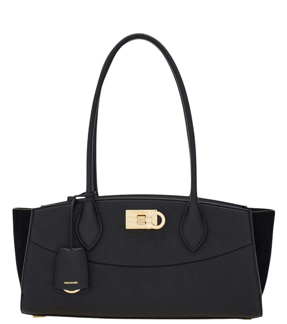 Black Studio Soft Medium Shoulder Bag 1