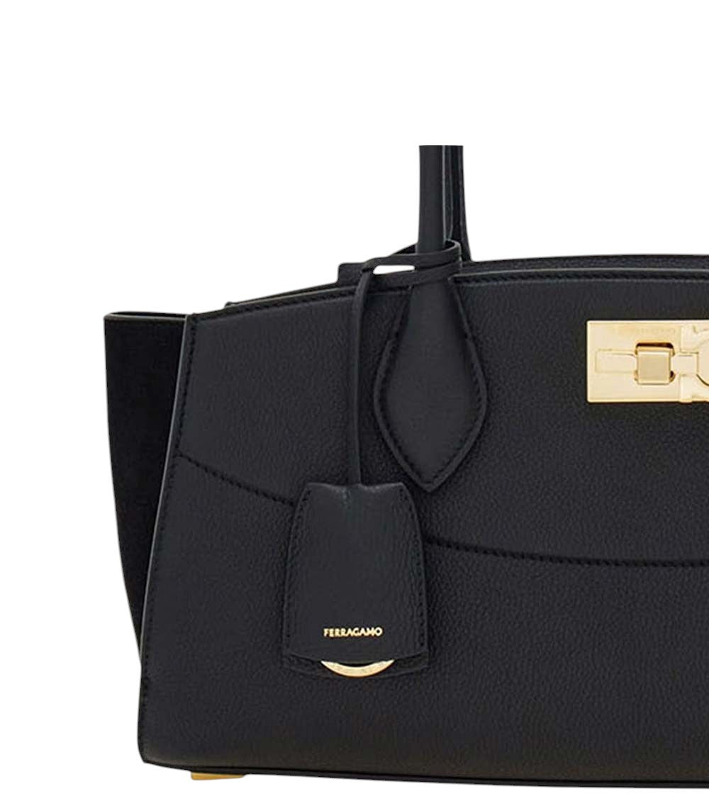 Black Studio Soft Medium Shoulder Bag 4