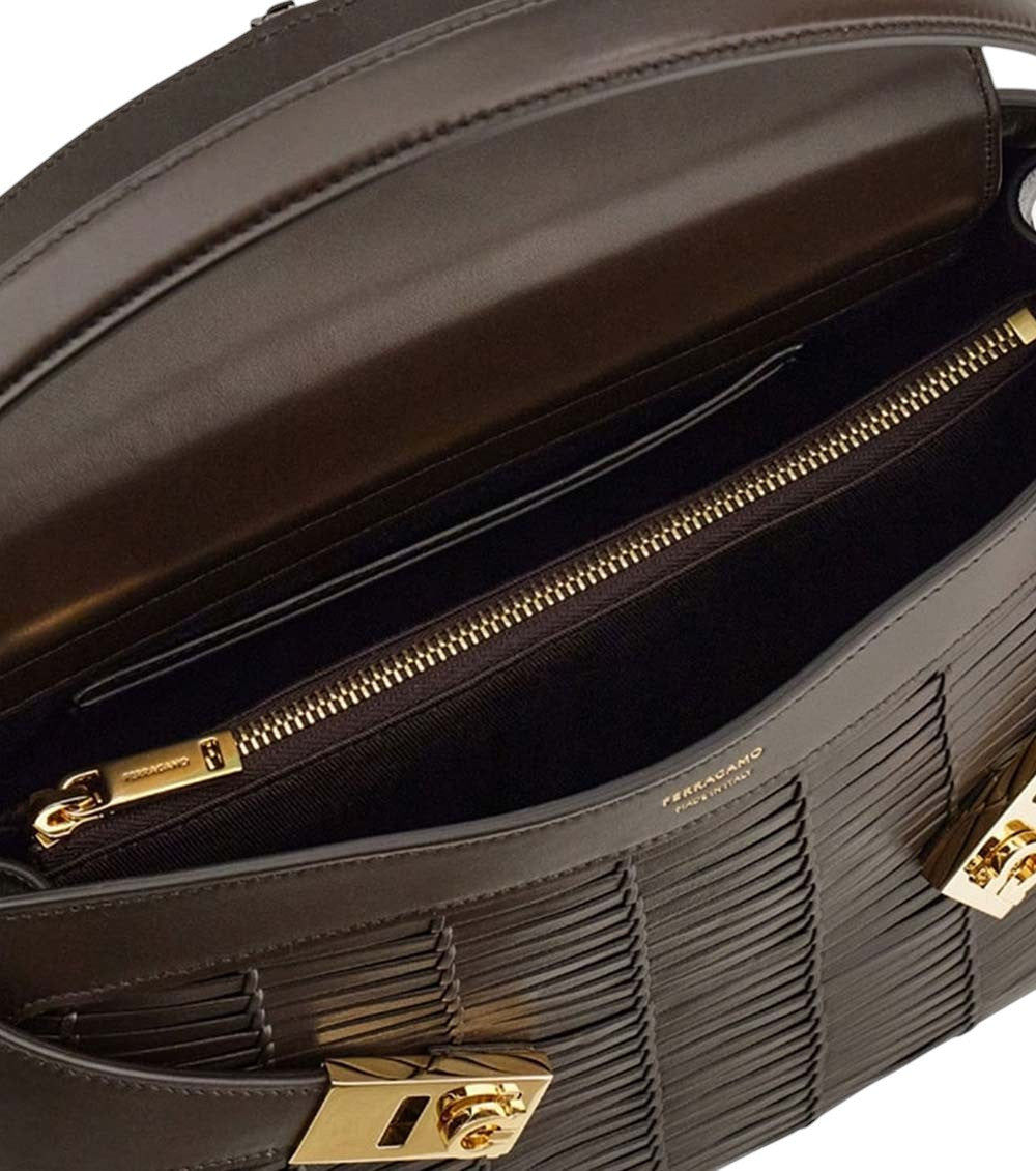 Dark Brown Hug Soft Medium Shoulder Bag 5