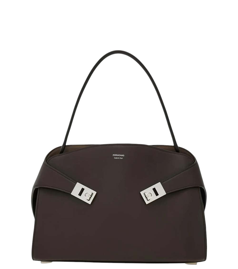 Dark Brown Hug Soft Medium Shoulder Bag 1