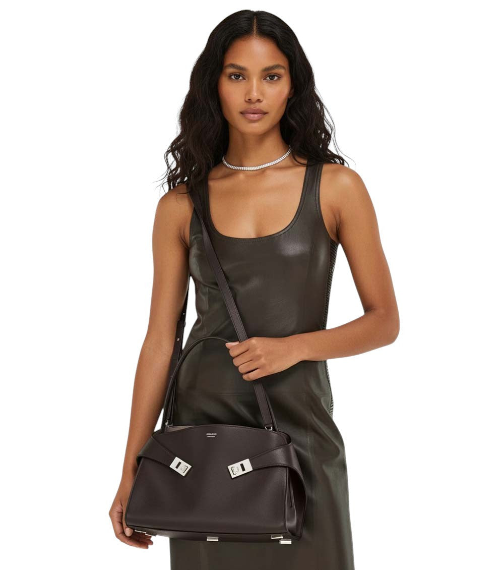 Dark Brown Hug Soft Medium Shoulder Bag 6