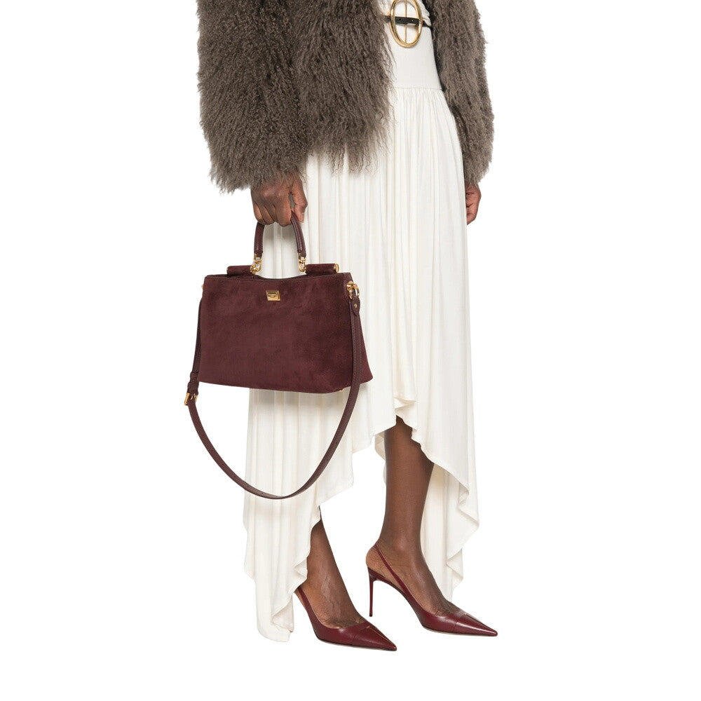 Red Vittoria Medium Satchel 5