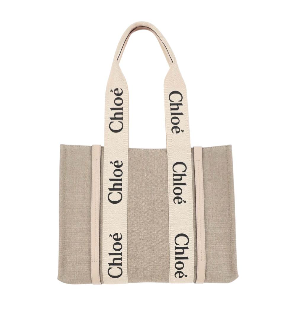 Beige Woody Tote Bag 1