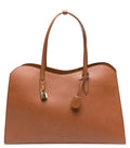 Brown Ryder Top Zip Large Tote 1