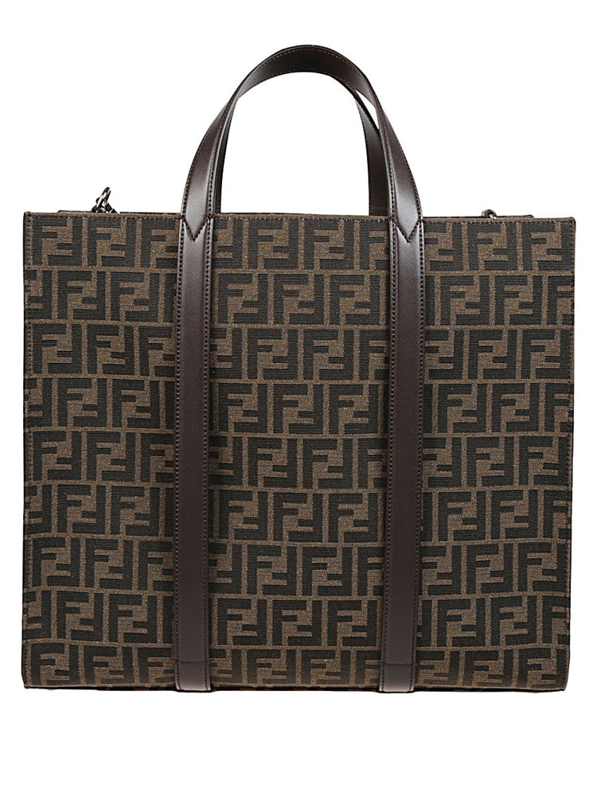 Light Brown FF Jacquard Tote Bag 1