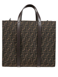 Light Brown FF Jacquard Tote Bag 1