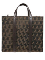 Light Brown FF Jacquard Tote Bag 1